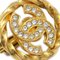 Chanel Gold Button Earrings Clip-On Rhinestone 2137 123224, Set of 2 2