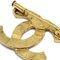 CHANEL Gold CC Brooch Pin Rhinestone 123248 3