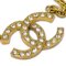 Goldene CC Halskette mit Kristall-Anhänger von Chanel 2