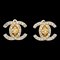 Chanel Boucles d'Oreilles Clip-On Cc Dorées Strass 96A 122300, Set de 2 1