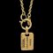 CHANEL Gold Chain Plate Pendant Necklace 123057 1