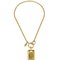 CHANEL Gold Chain Plate Pendant Necklace 123057 2