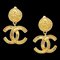 Chanel Gold Dangle Earrings Clip-On 95A 123226, Set of 2 1
