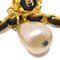 Chanel Gold Dangle Hoop Artificial Pearl Earrings Clip-On 29 132734, Set of 2 2