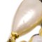 Chanel Gold Dangle Creolen Künstliche Perlen Ohrringe Clip-On 29 132734, 2 . Set 4