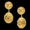 Chanel Gold Dangle Oval Earrings Clip-On 94P 113279, Set of 2 1