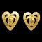 Chanel Gold Heart Earrings Clip-On 95P 123268, Set of 2 1