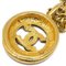 CHANEL Gold Medaillon Halskette 3242 123252 3