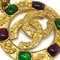 Goldfarbene Gripoix Halskette mit Anhänger von Chanel 4