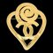 CHANEL Heart Brooch Gold 95P 01510 1