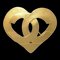 CHANEL Heart Brooch Pin Gold 95P 140305 1