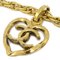 CHANEL Heart Chain Pendant Necklace Gold 1982 112256, Image 3