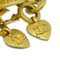 Chanel Heart Dangle Earrings Clip-On Gold 95P 150485, Set of 2 4