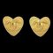 Chanel Heart Earrings Clip-On Gold 95P 141023, Set of 2 1