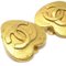 Gold Heart Clip-on Earrings from Chanel, Set of 2 2