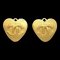 Chanel Heart Earrings Gold Clip-On 95P Small 69844, Set of 2 1