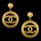 Chanel Hoop Dangle Earrings Clip-On Gold 93P 151966, Set of 2 1