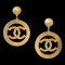 Chanel Hoop Dangle Earrings Clip-On Gold 93P 131975, Set of 2 1