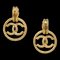 Chanel Hoop Dangle Earrings Clip-On Gold 93P/2917 131965, Set of 2, Image 1