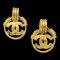 Chanel Hoop Dangle Earrings Gold Clip-On 94P 113106, Set of 2 1