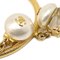 Chanel Hoop Earrings Gold Artificial Pearl Clip-On 97P 121303, Set of 2, Image 3
