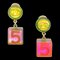 Chanel Boucles d'Oreilles Pendantes Cube Clip-On Multicolore 97A 131886, Set de 2 1