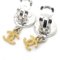 Chanel Medallion Dangle Earrings Gold Silver Clip-On 97P 28820, Set of 2 2