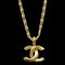 CHANEL Mini CC Chain Pendant Necklace Gold 1982 120298 1