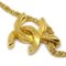 CHANEL Mini CC Chain Pendant Necklace Gold 1982 120298 3