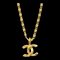 CHANEL Mini CC Chain Pendant Necklace Gold 1982 112170 1