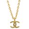 Collar pequeño con colgante de cadena CC en dorado de Chanel, Imagen 1