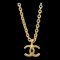 CHANEL Mini CC Chain Pendant Necklace Gold 376/1982 142178 1