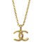 Collar pequeño con colgante de cadena CC en dorado de Chanel, Imagen 1