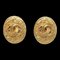 Chanel Oval Earrings Gold Clip-On 95A 141169, Set of 2 1