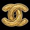 CHANEL Quilted CC Brooch Pin Gold 1152 112549 1