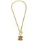 Gesteppte CC Halskette mit goldenem Kettenanhänger von Chanel 1