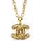 Gesteppte CC Halskette mit goldenem Kettenanhänger von Chanel 2