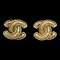 Orecchini Chanel trapuntati a clip dorati 2459 142121, set di 2, Immagine 1