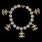 CHANEL Rhinestone Chain Bracelet Gold 95P 141327, Image 1