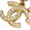 Chanel Rhinestone Dangle Earrings Clip-On Gold 113105, Set of 2 2