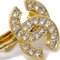 Chanel Rhinestone Earrings Clip-On Gold 2092 112257, Set of 2, Image 2