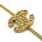 Goldfarbenes Kettenarmband mit Strasssteinen von Chanel 2