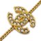 Rhinestone Gold Chain Bracelet from Chanel 3