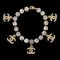 CHANEL Rhinestone Gold Chain Bracelet 95A 99864, Image 1