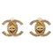 Rhinestone Turnlock Earrings in Gold from Chanel, Set of 2, Image 1