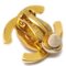 Rhinestone Turnlock Earrings in Gold from Chanel, Set of 2 3