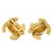 Rhinestone Turnlock Clip-On Gold Earrings from Chanel, Set of 2 3