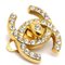 Chanel Rhinestone Turnlock Earrings Clip-On Gold 96A 28759, Set of 2, Image 3