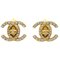 Rhinestone Turnlock Clip-On Gold Earrings from Chanel, Set of 3 1