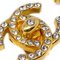 Rhinestone Turnlock Clip-On Gold Earrings from Chanel, Set of 4 2